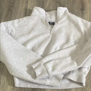 Ardene Gray Zip Up Sweater Classic Knit